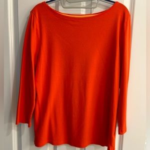 Talbots orange 100% cotton top. Size large.